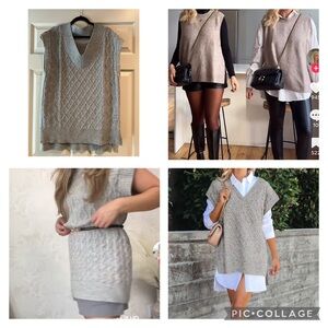 Gray Knit Vest with speckled color. No brand. Size L